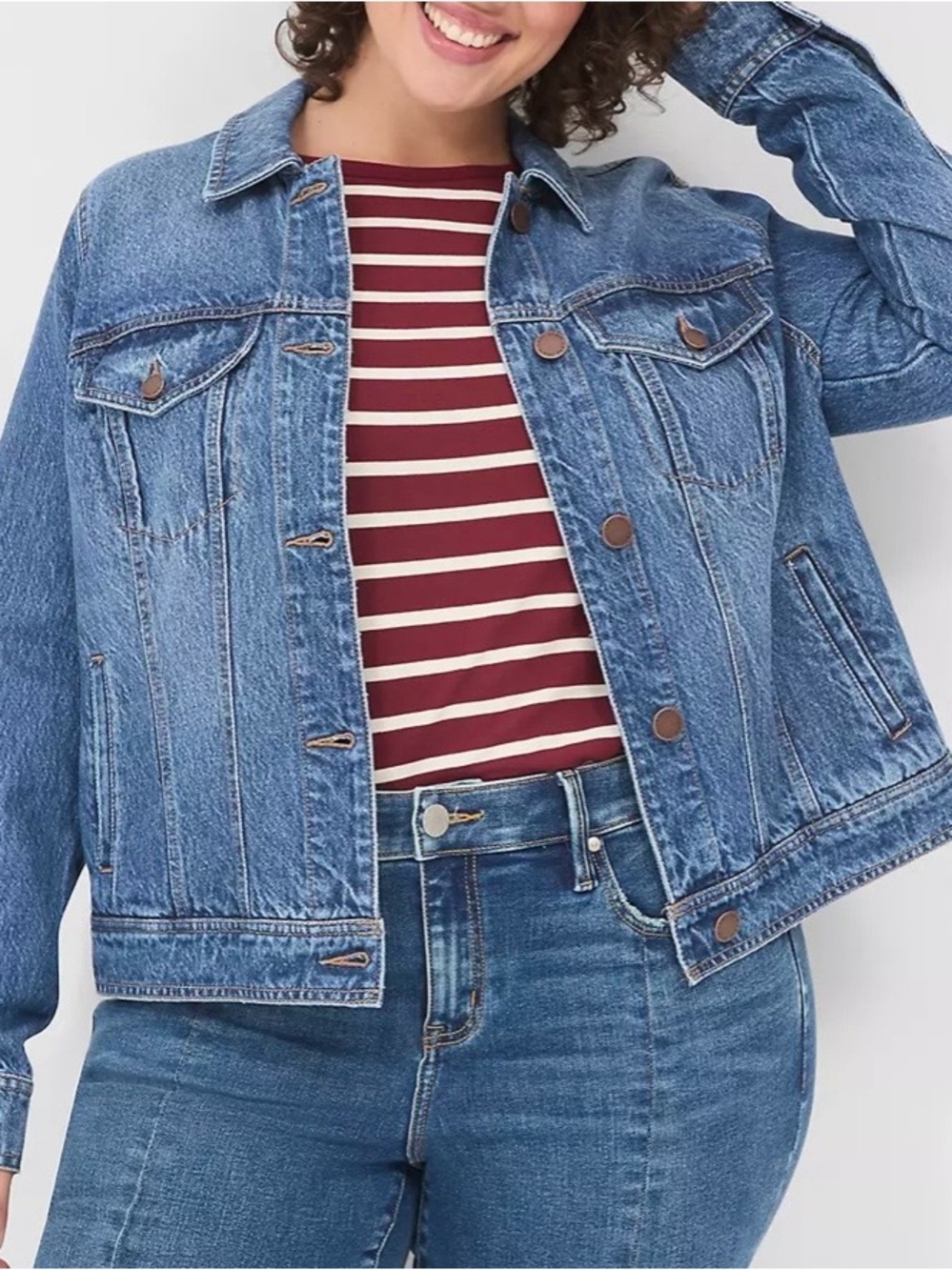 Lane Bryant Blue Classic Denim Jean Jacket